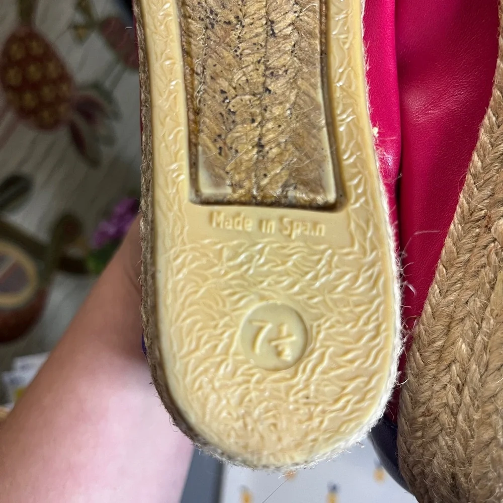 Vintage Stuart FINE leather color-block flats, made in Spain, size 7.5 M